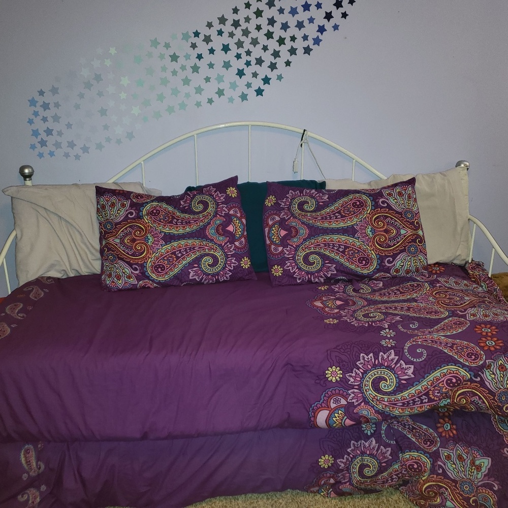 Two Twin Purple Paisley Comforter Sets